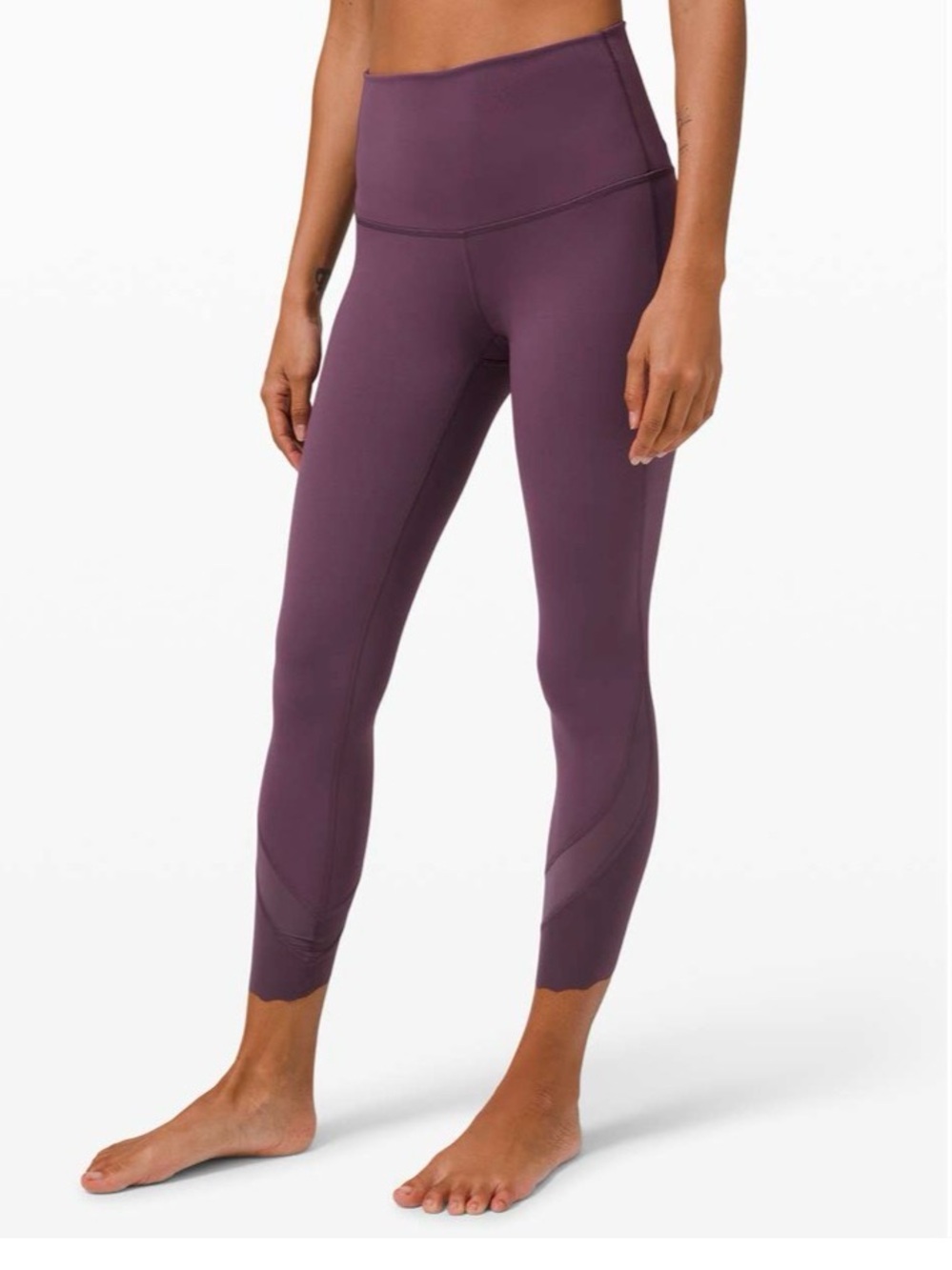 EUC Lululemon Wunder-Under Scallop Hem Crop Leggings